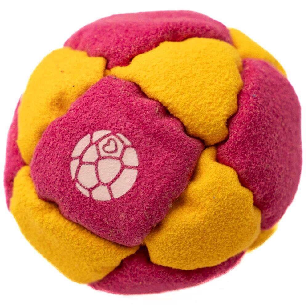 🔥Haniabag Adventurer 14 Panel Footbag Hacky Sack PINK/YELLOW BNWT🔥